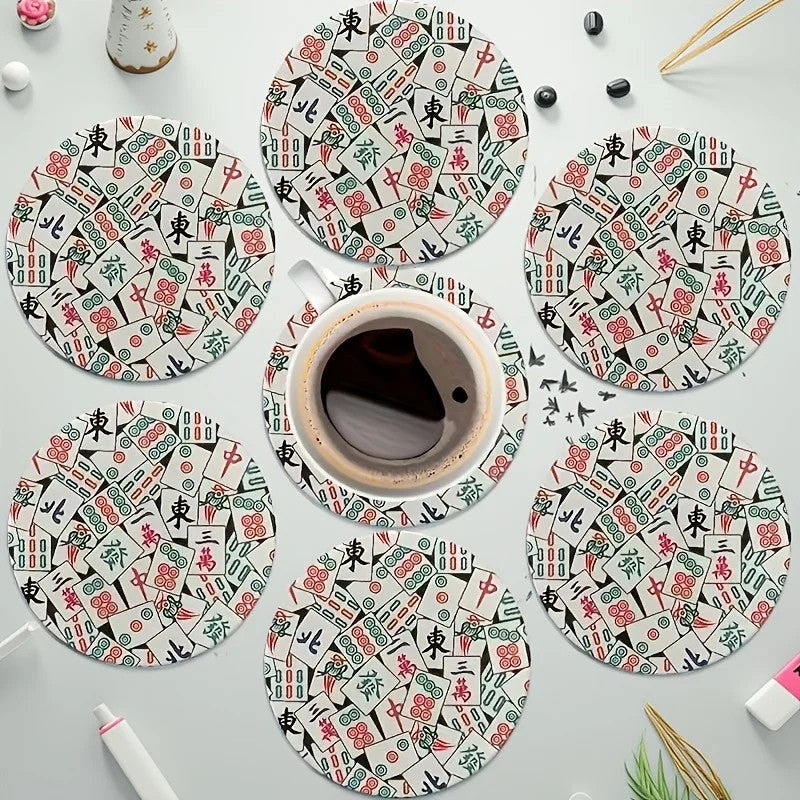 Tile Print Coasters, Set of 12